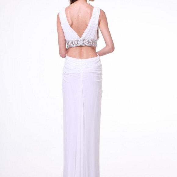 V-Neck Sleeveless Sheath Shape Prom Dress CDJ704 - Picture 2 of 5